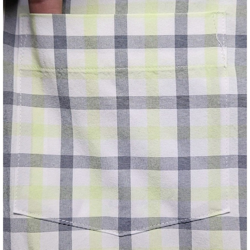 Peter Millar Summer Comfort Shirt Mens XL Yellow Grey Plaid Button Long Sleeve - Picture 4 of 9